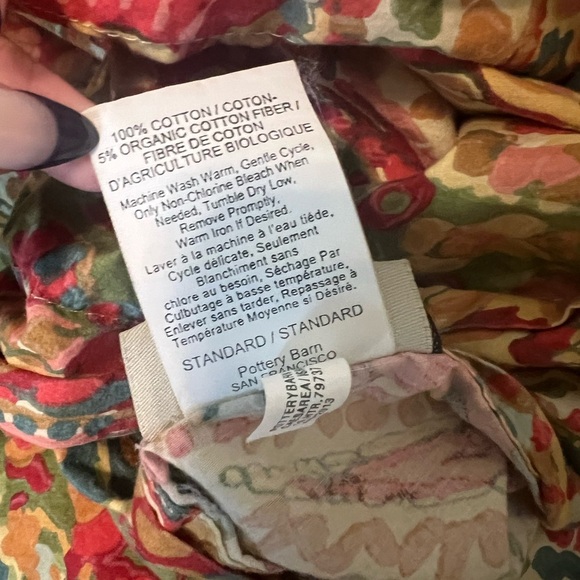 Pottery Barn Rosalie Paisley Floral Cotton King Duvet Cover 3 Euro Sham Set EUC - Picture 4 of 4